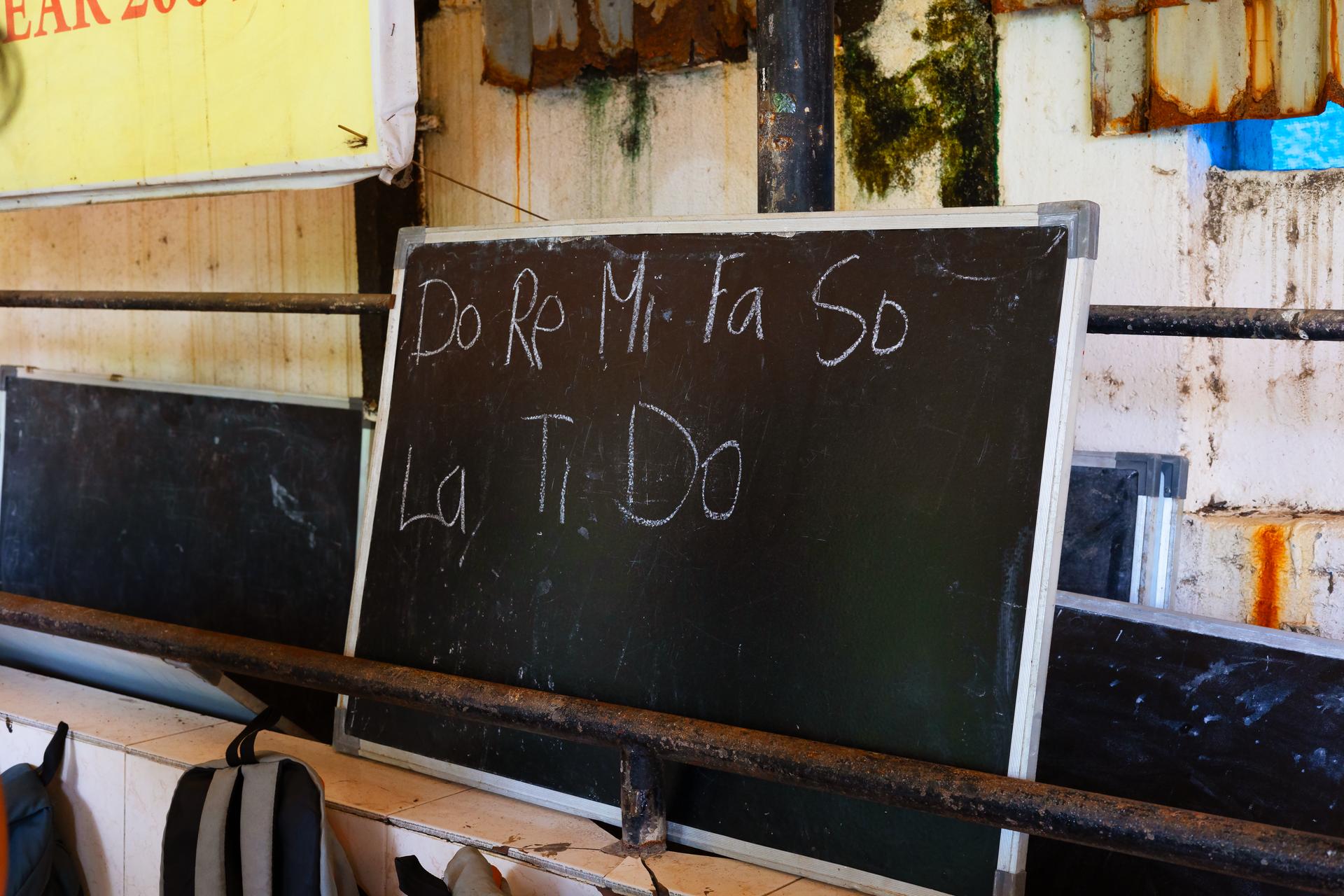 Music theory on blackboard